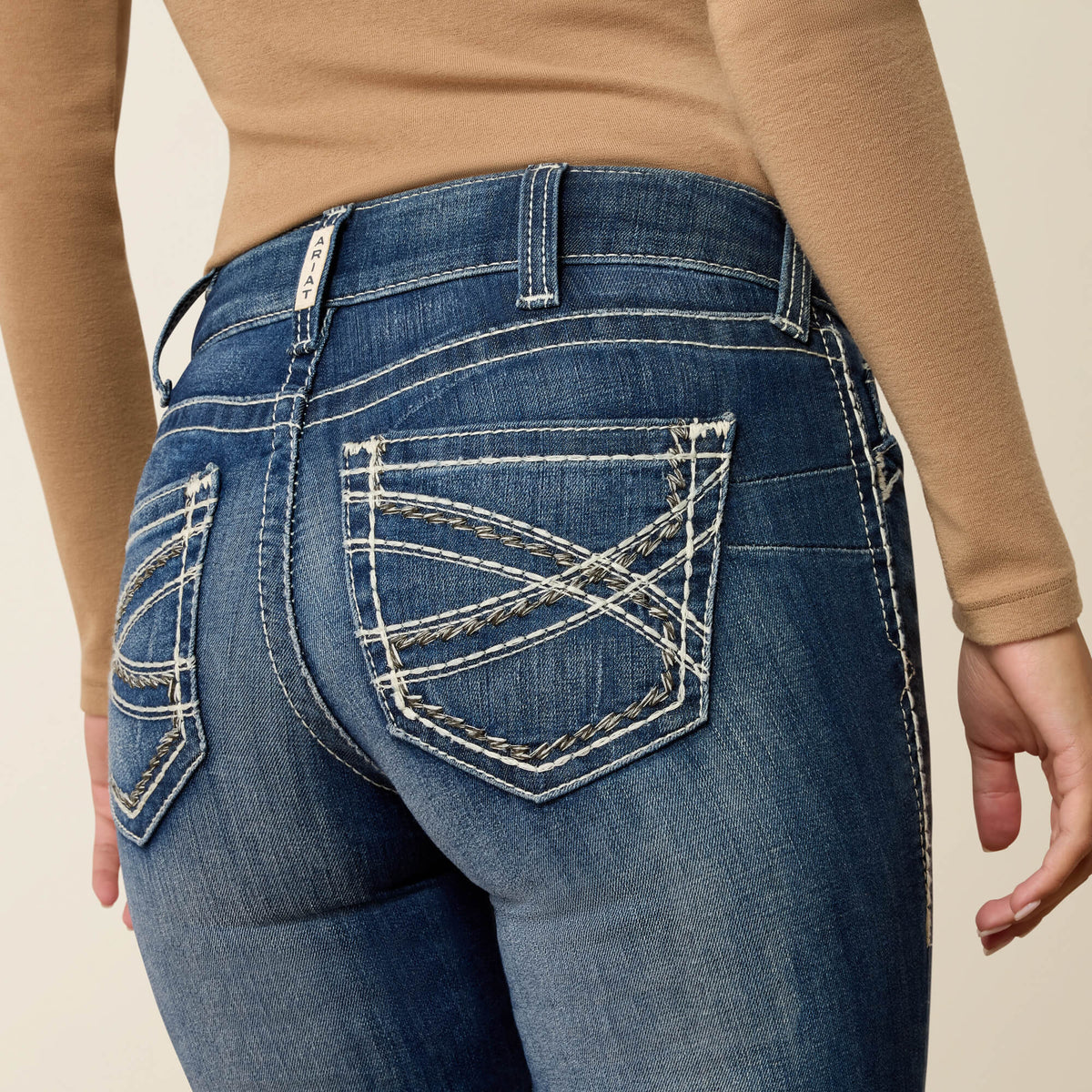 Women's Mid-Rise Stretch Boot Cut Jeans - Blue