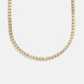 Gold-Plated Round Crystal Tennis Necklace