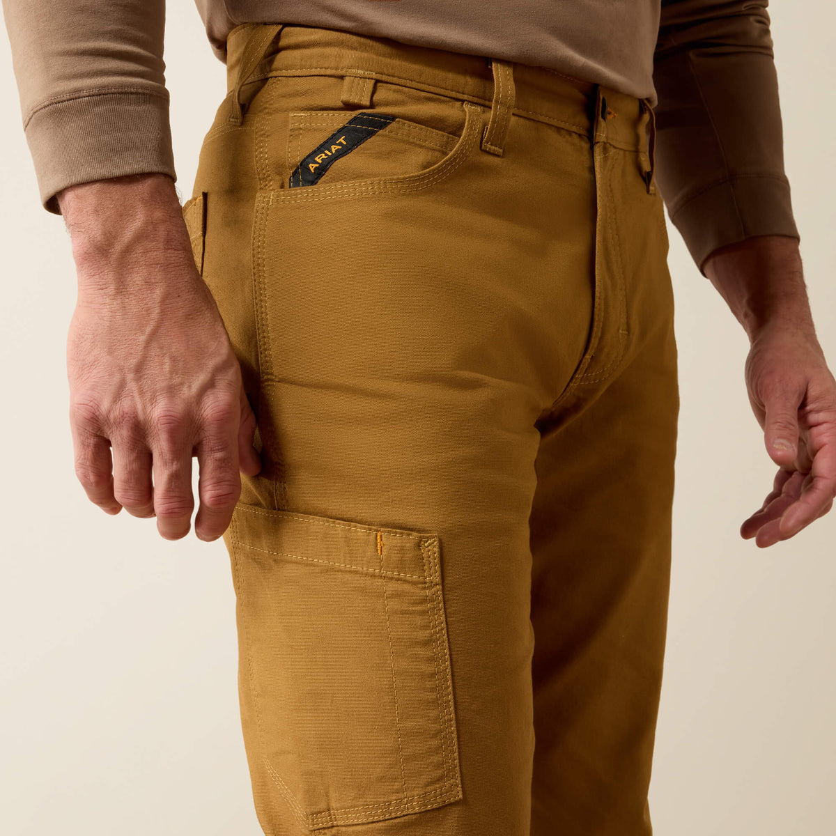 Men's Relaxed Stretch Canvas Work Pants - Khaki