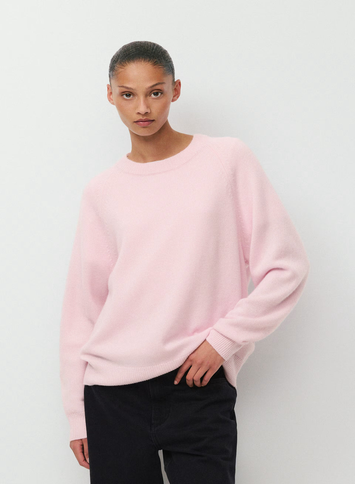 Wool Cashmere Raglan Sweater - Olive