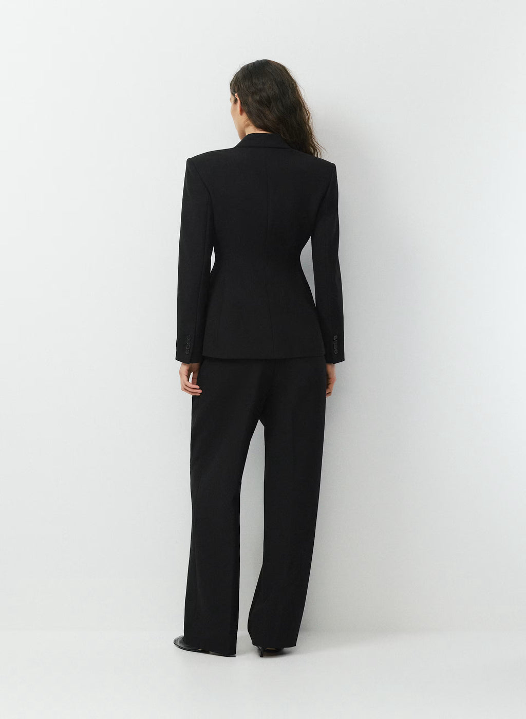 Single-Breasted Stretch Blazer - Brown Check