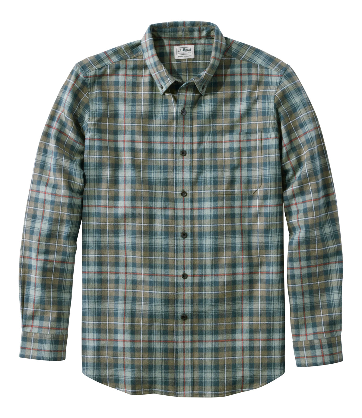 Men's Cotton Flannel Button-Down Shirt - Grey Plaid