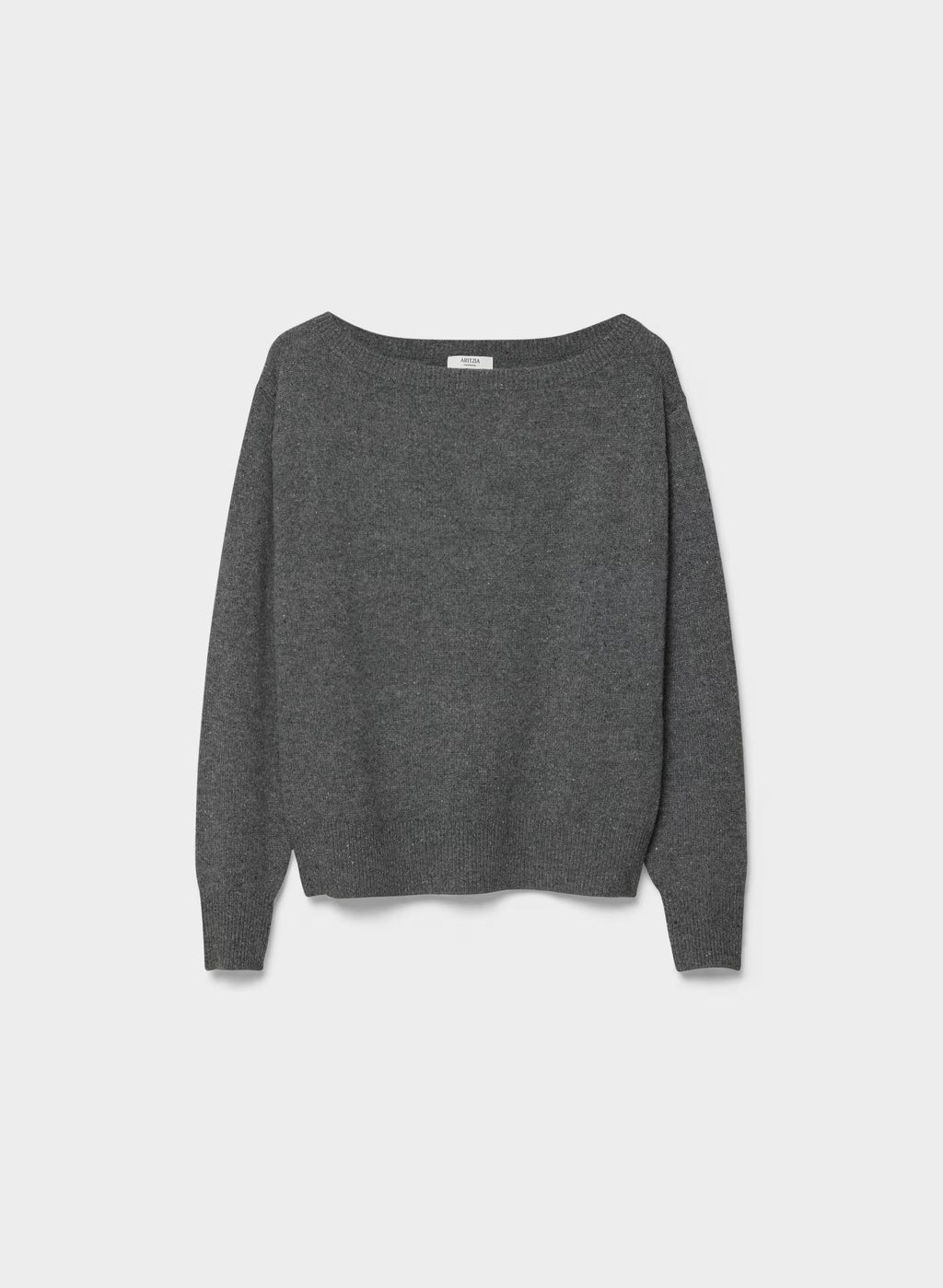 Cashmere Boatneck Sweater - Heather Gray