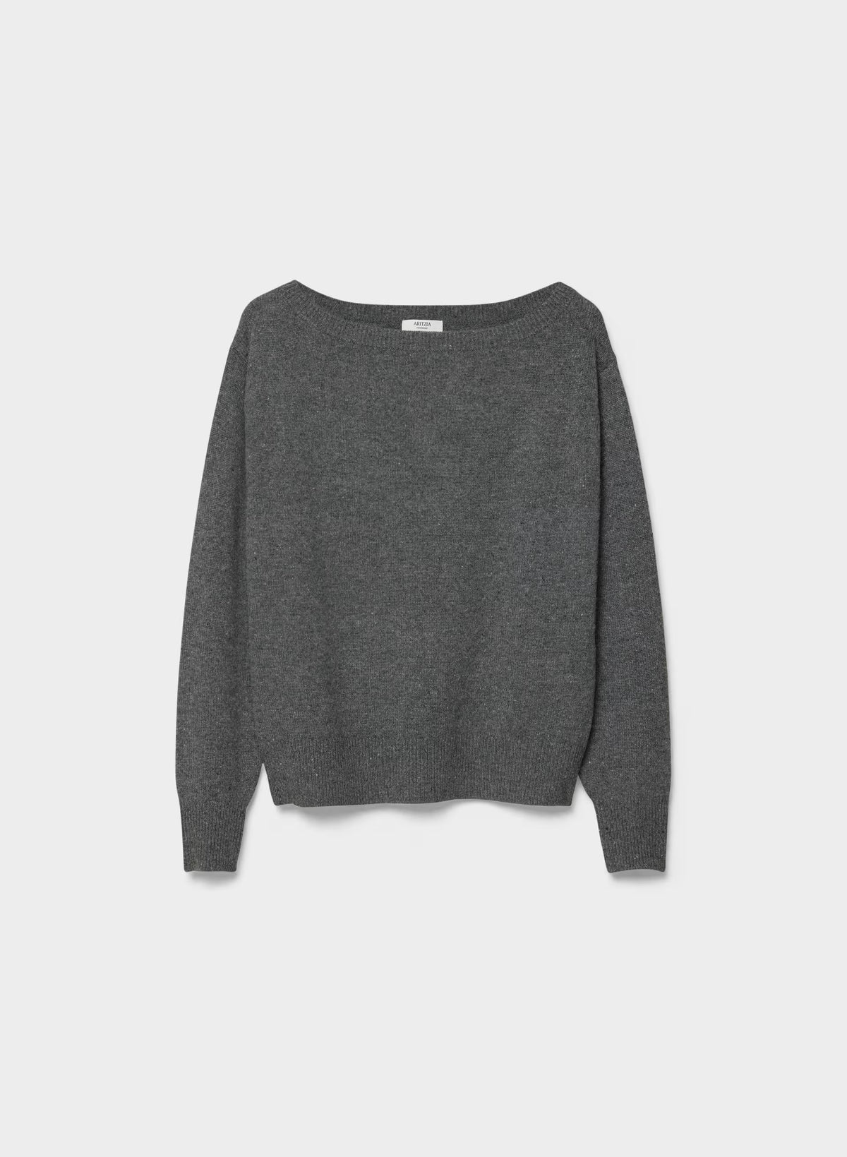 Cashmere Boatneck Sweater - Heather Gray