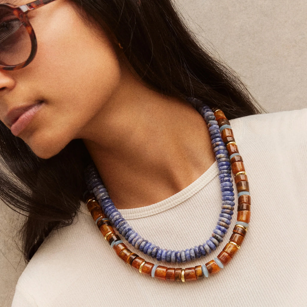 Lapis Beaded Necklace - 18mm
