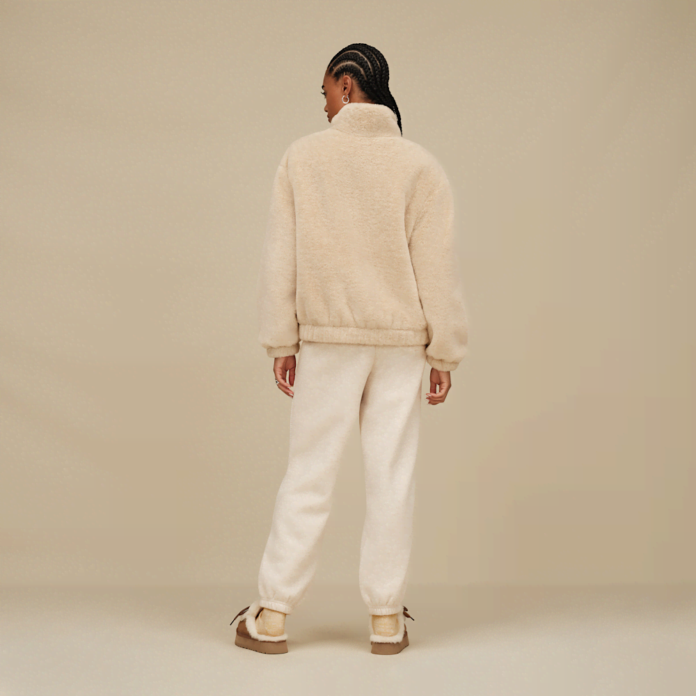 Women's Rib Knit Slouchy Crew Socks - Sand