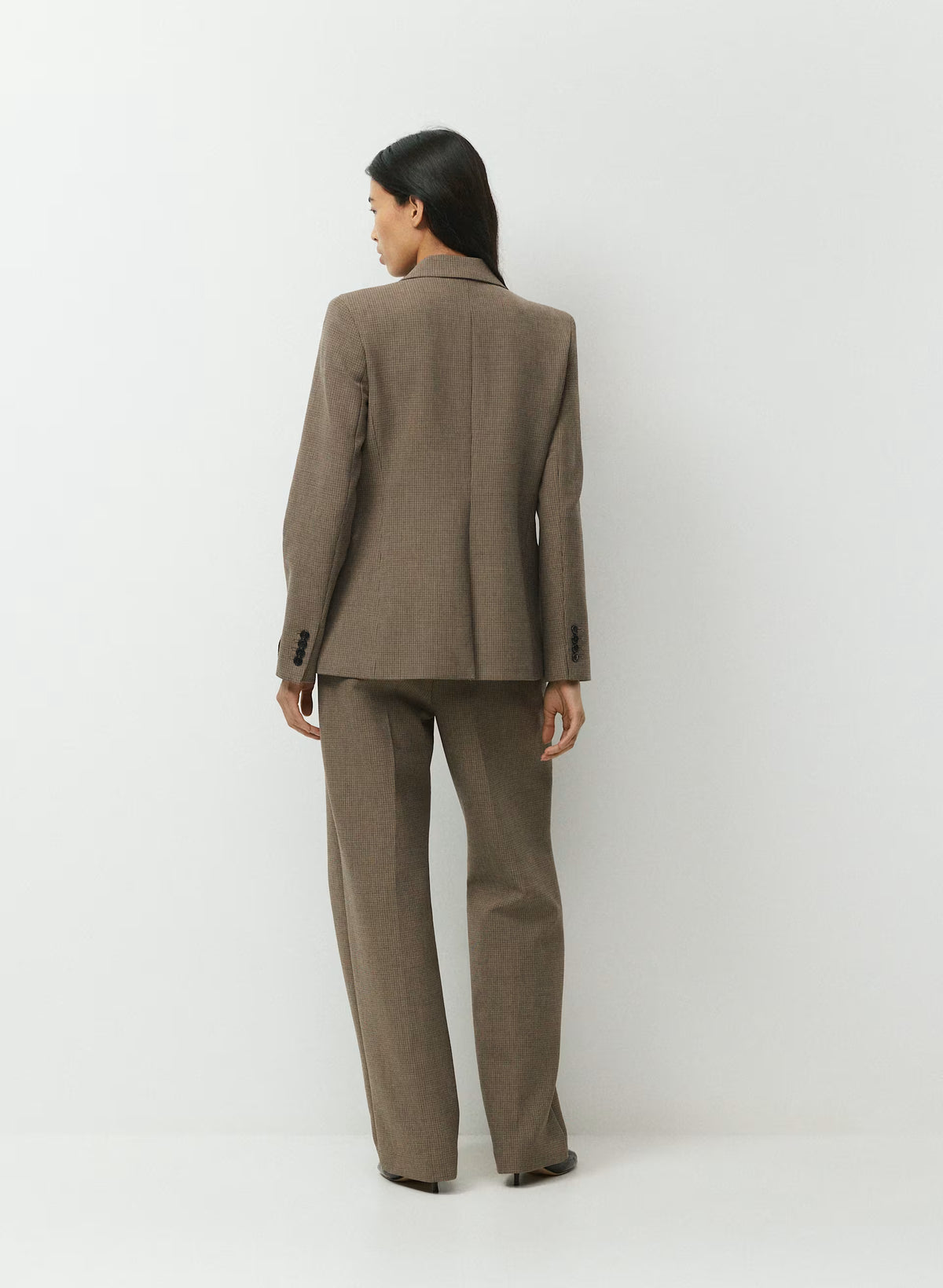 Single-Breasted Stretch Blazer - Check