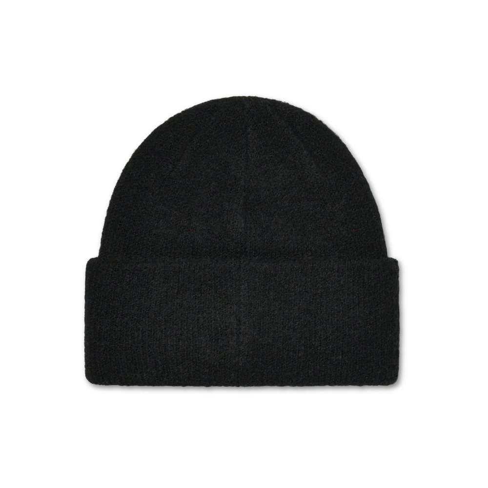 Women's Fuzzy Knit Cuff Beanie - Black