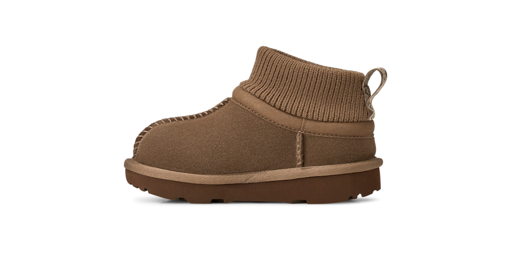 Toddler Stretch-Cuff Suede Boot - Purple