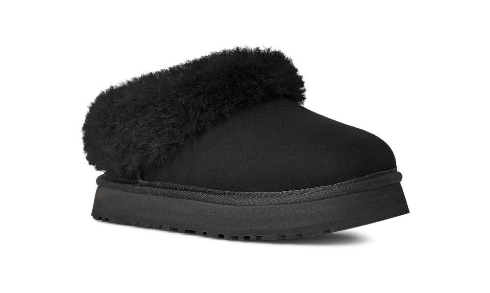 Kids' Suede Platform Slipper - Chestnut