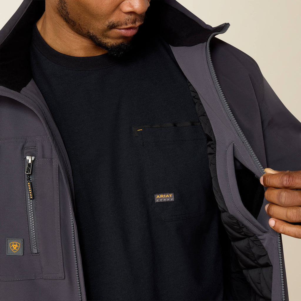 Men's Insulated Water-Repellent Work Jacket - Grey