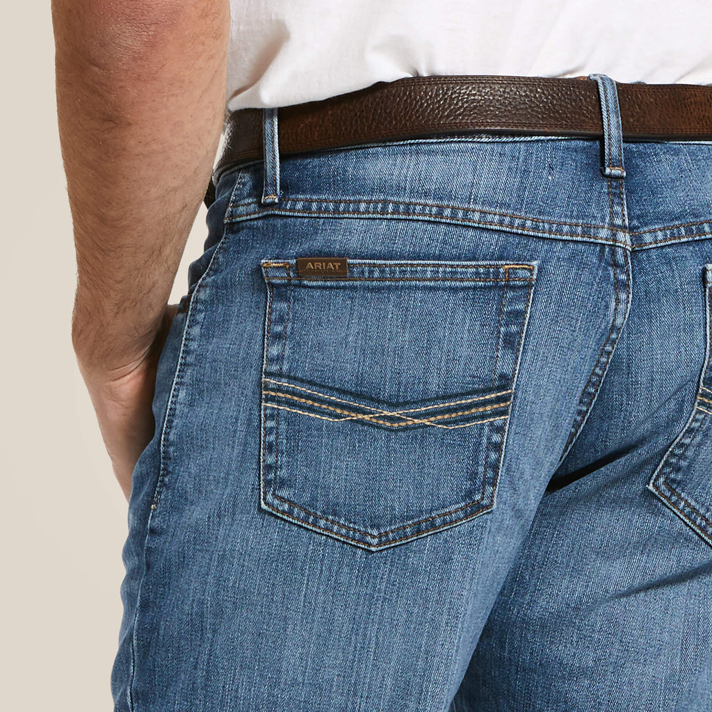 Men's Relaxed Bootcut Stretch Jeans - Blue