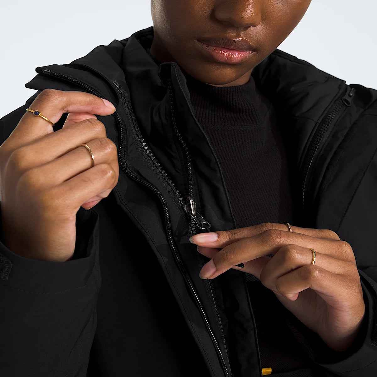 Women's 3-In-1 Hooded Parka - Black