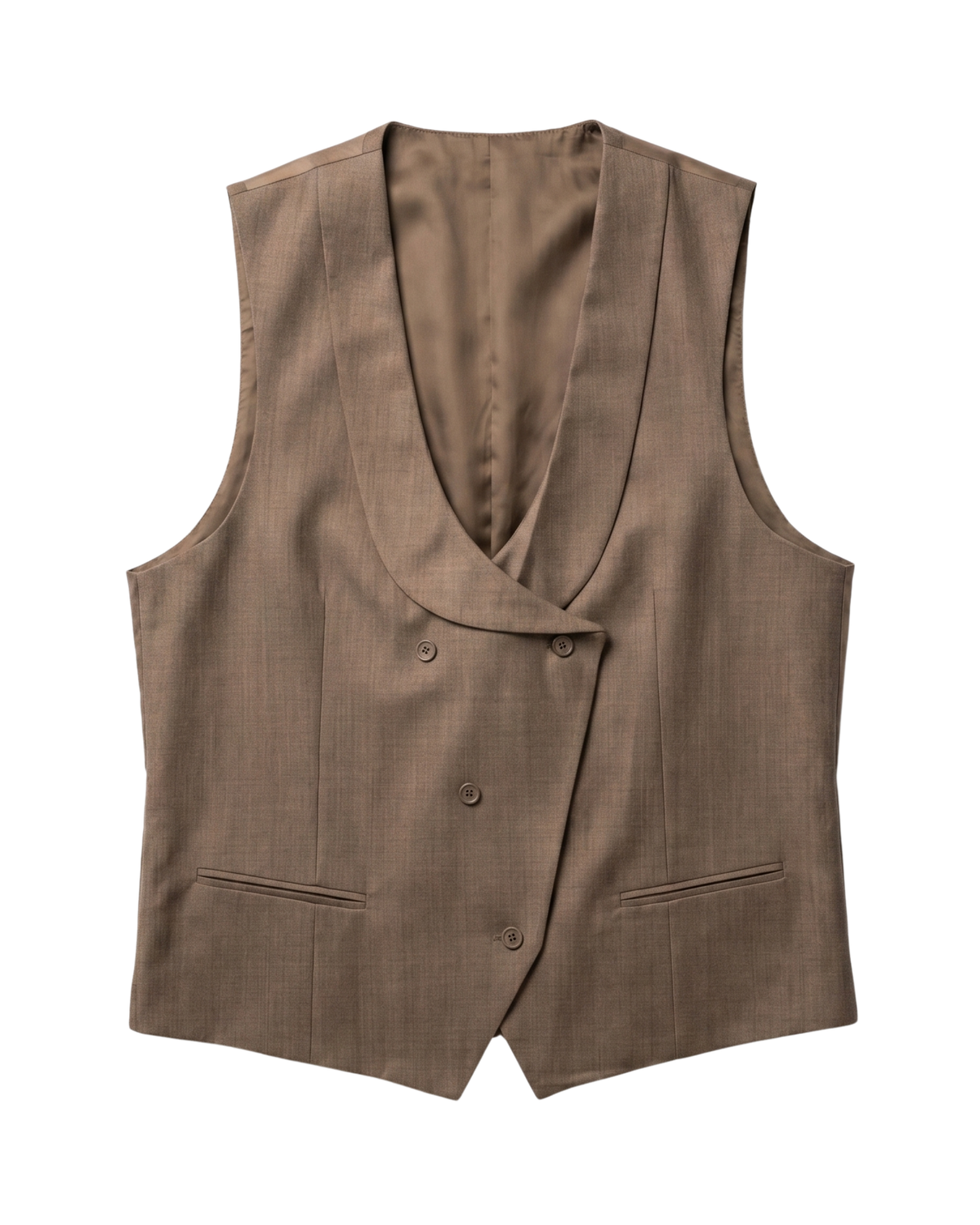 Men's Camel Tan Classic Fit Peak Lapels Wool 3-Piece Suit