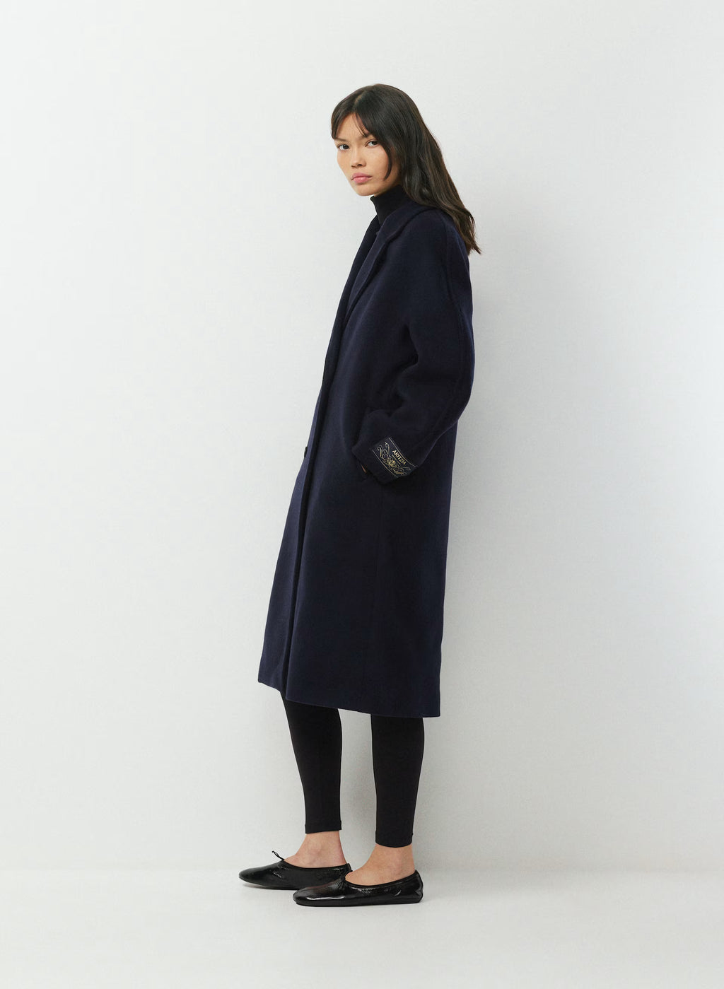 Double-Breasted Wool Cashmere Coat - Herringbone