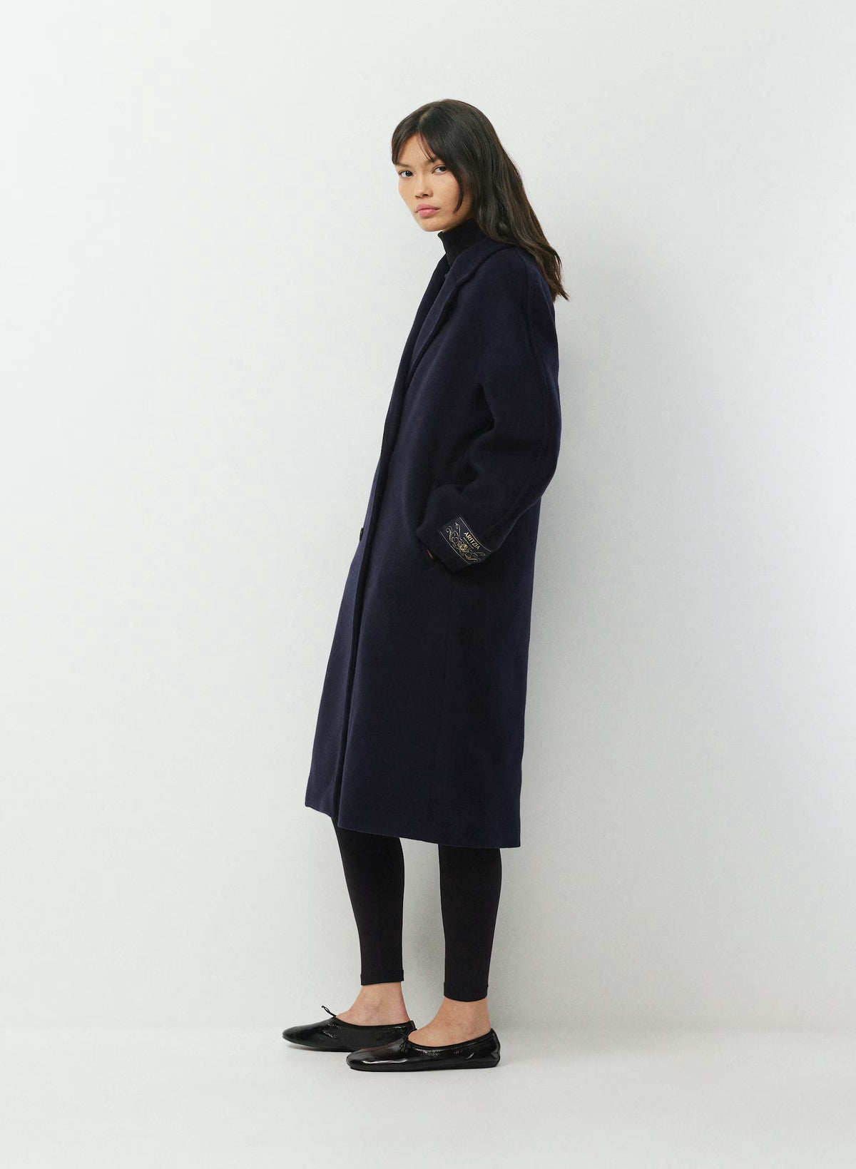 Double-Breasted Wool Cashmere Coat - Herringbone