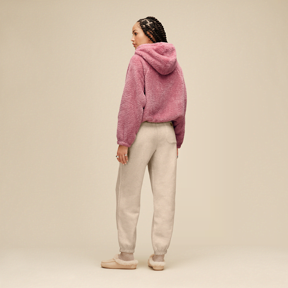 Women's Oversized Fleece Hoodie - Coffee Grounds