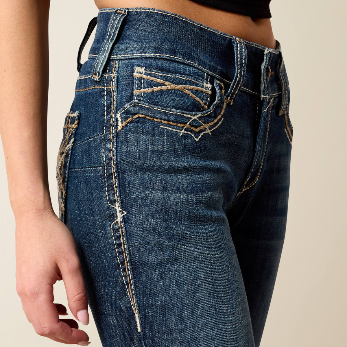 Women's Mid-Rise Stretch Bootcut Jeans - Blue