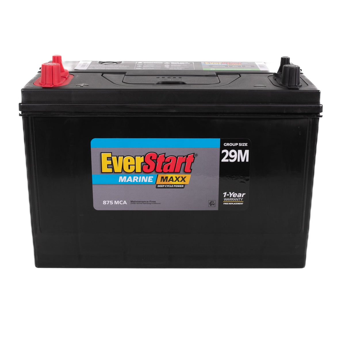 EverStart Maxx Lead Acid Marine & RV Deep Cycle Battery, Group Size 29DC, 12 Volt, 845 Marine Cranking Amps