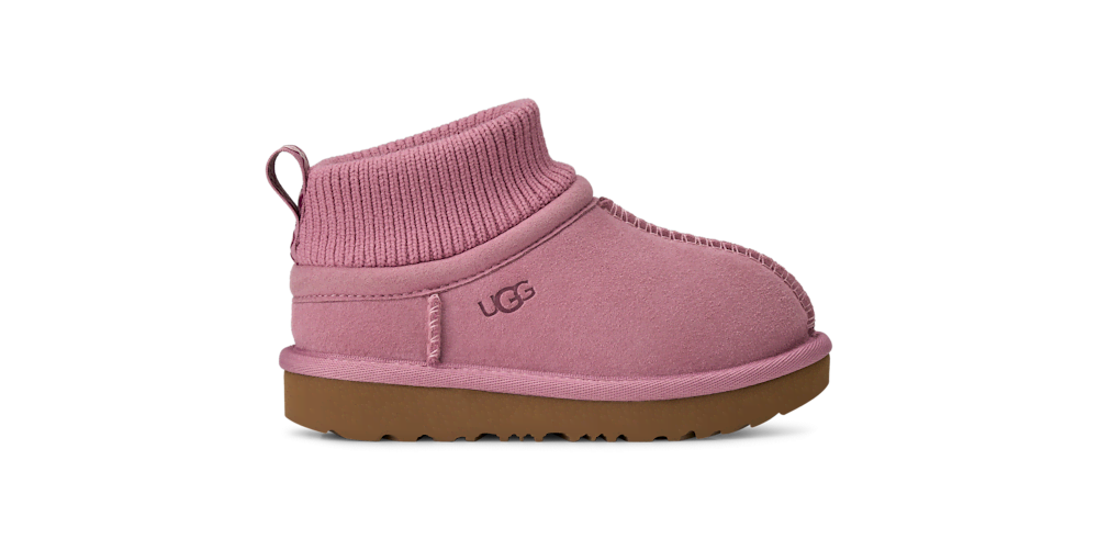 Toddler Stretch-Cuff Suede Boot - Purple