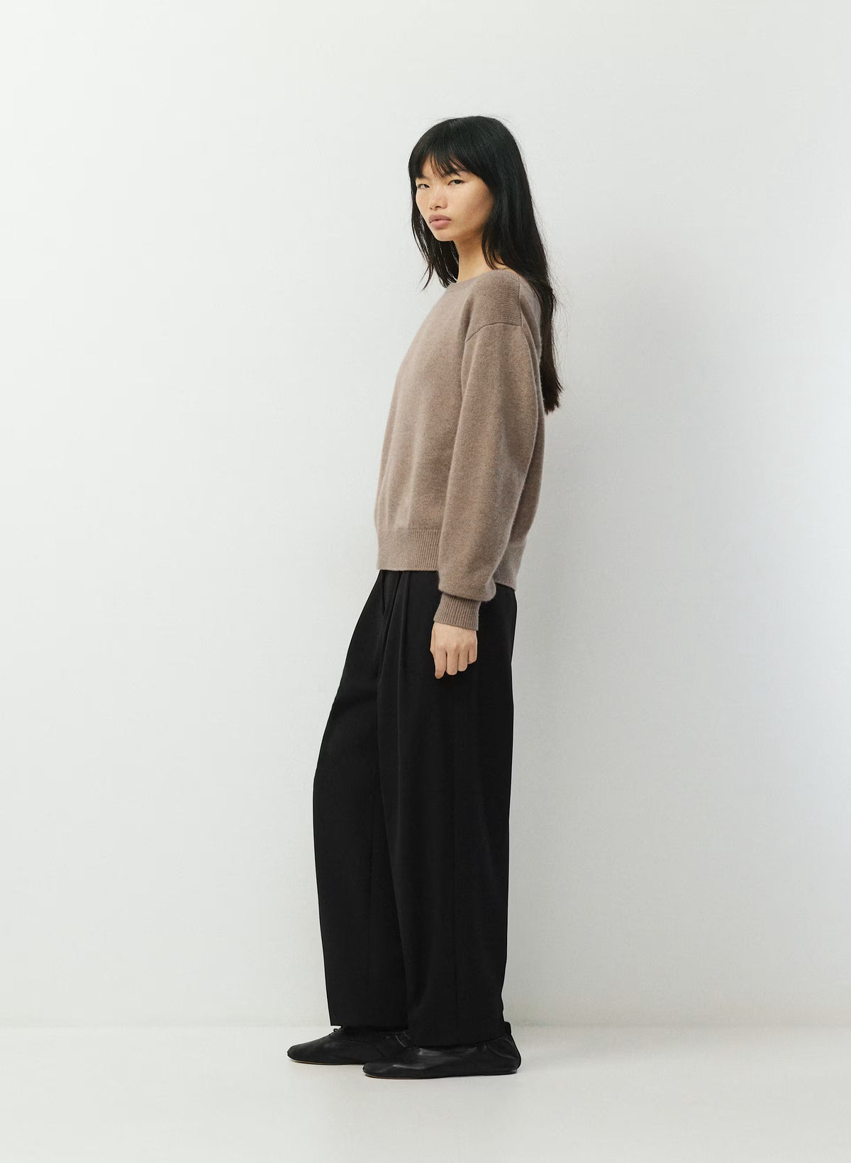Cashmere Boatneck Sweater - Heather Gray