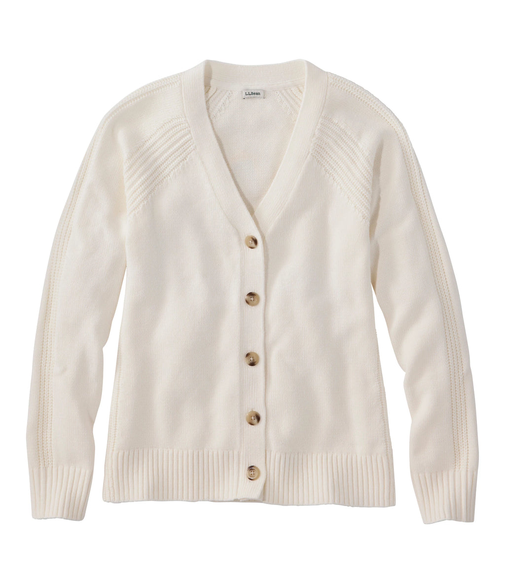 Women's Mixed Stitch V-Neck Cardigan - Navy