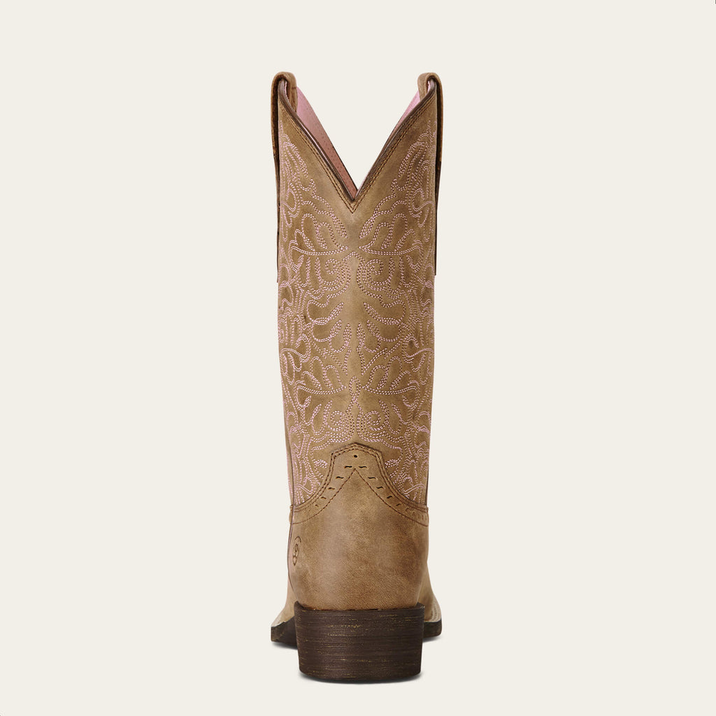 Women's Wide Square Toe Western Boots - Brown