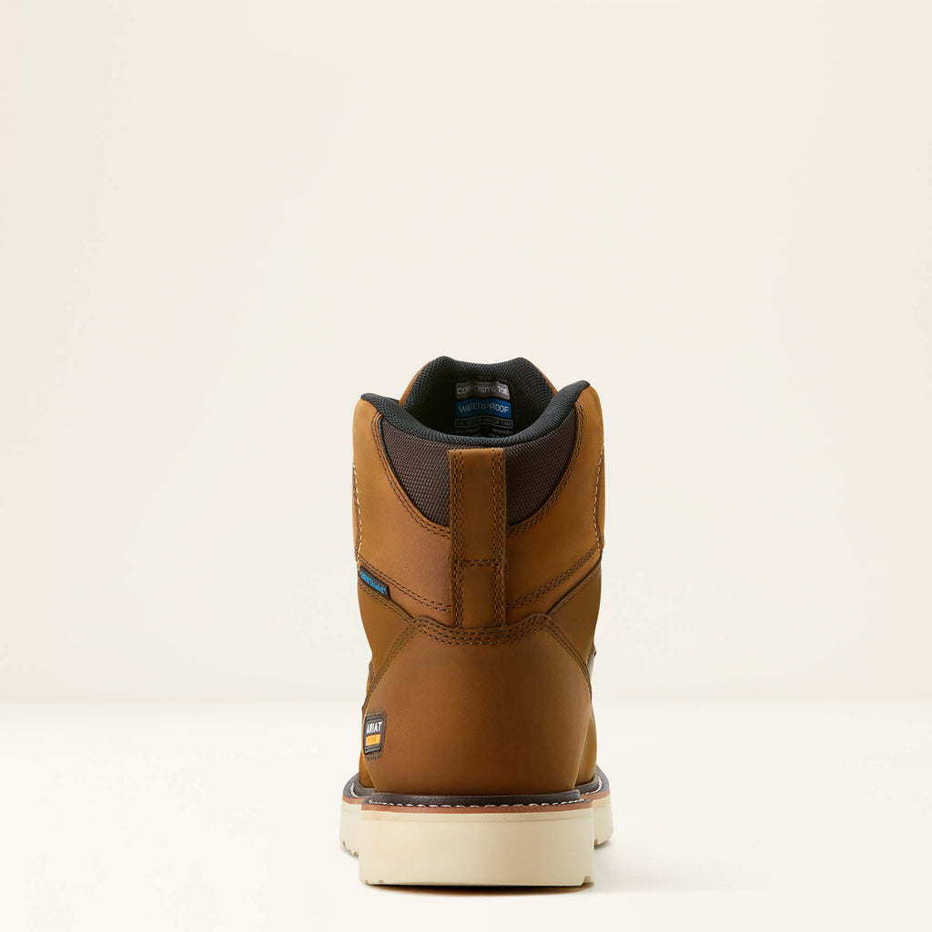 Waterproof Composite Toe Moc Toe Work Boot - Brown