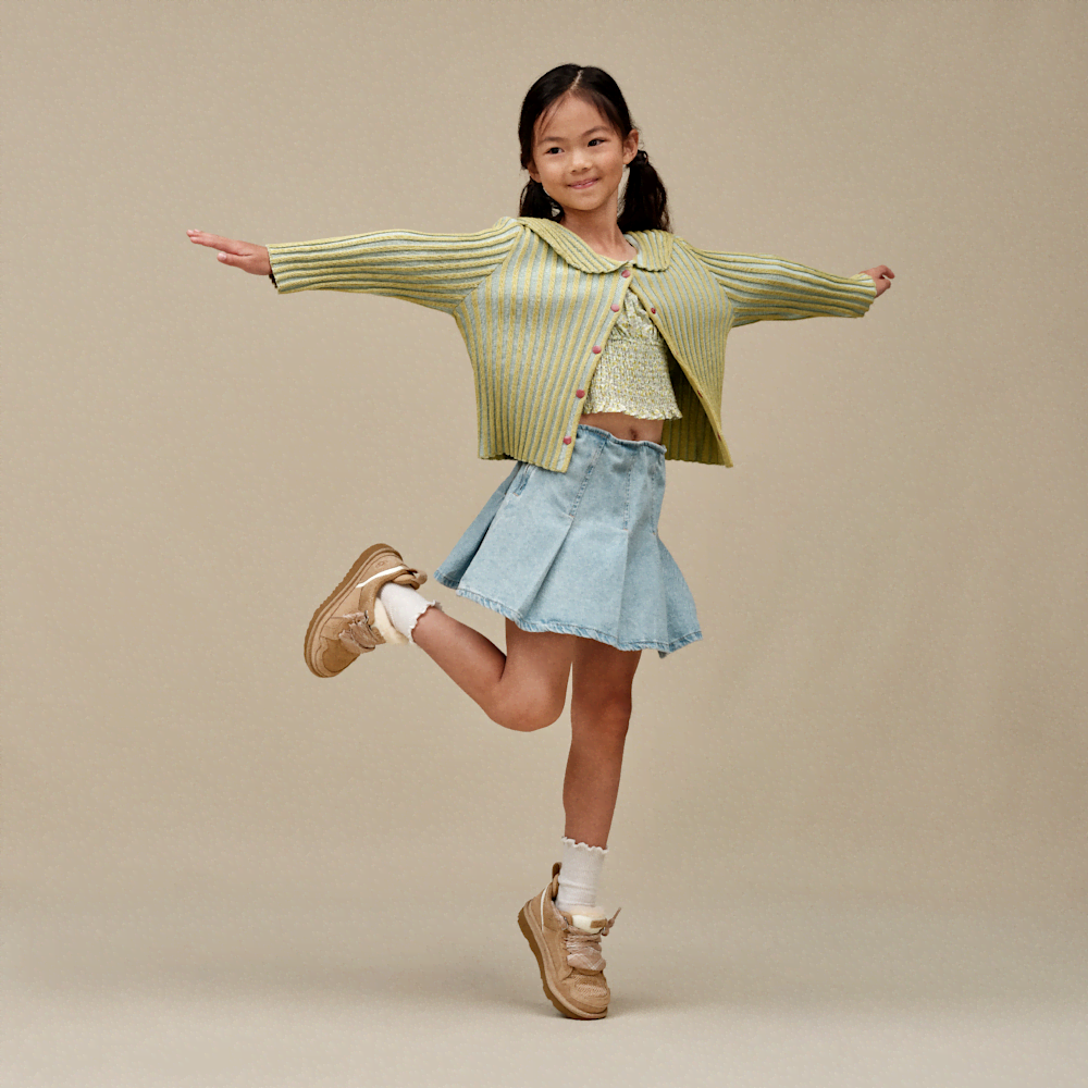 Kids' Suede Mesh Sneaker - Dusted Iris