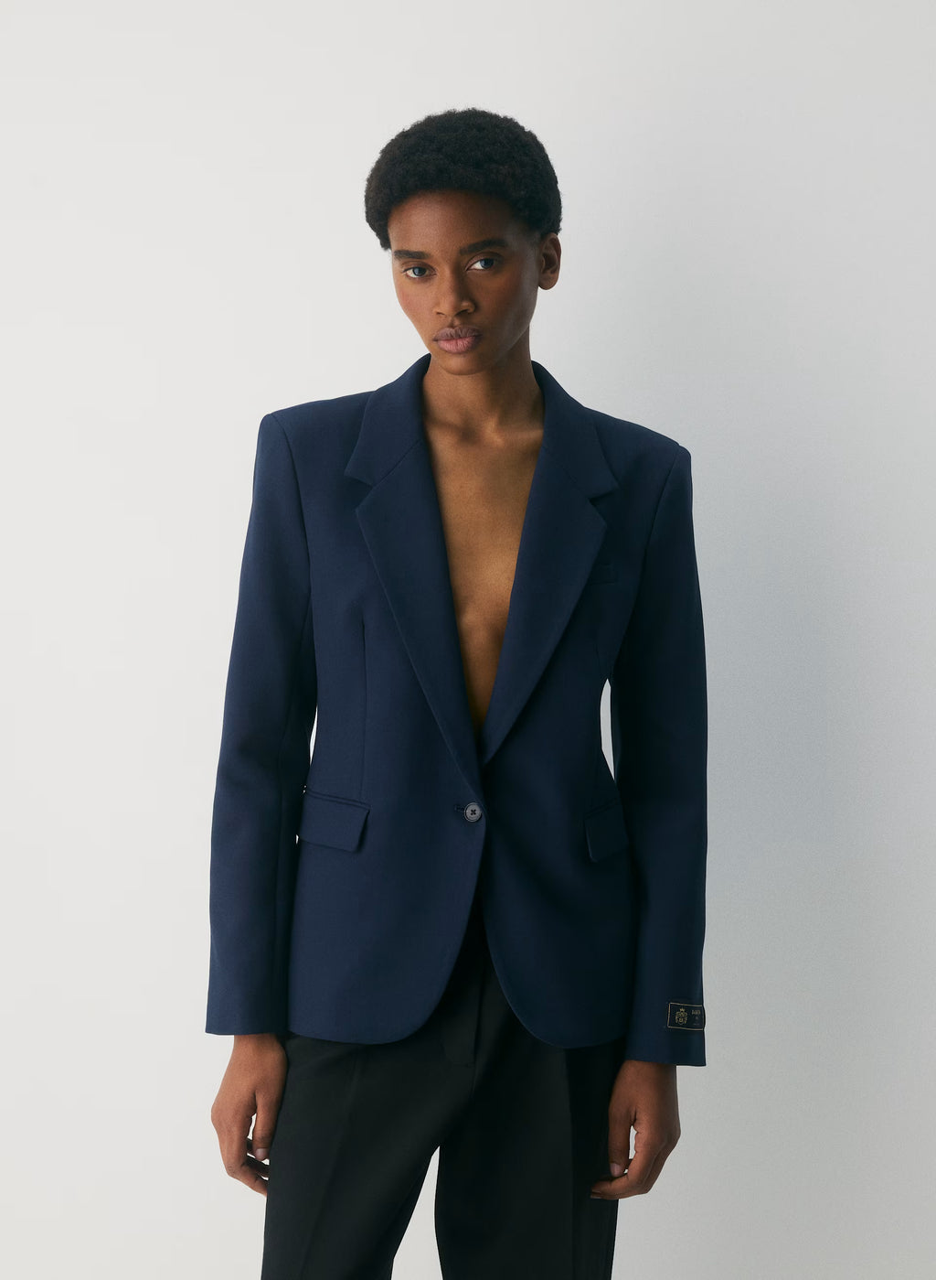 Single-Breasted Stretch Blazer - Check