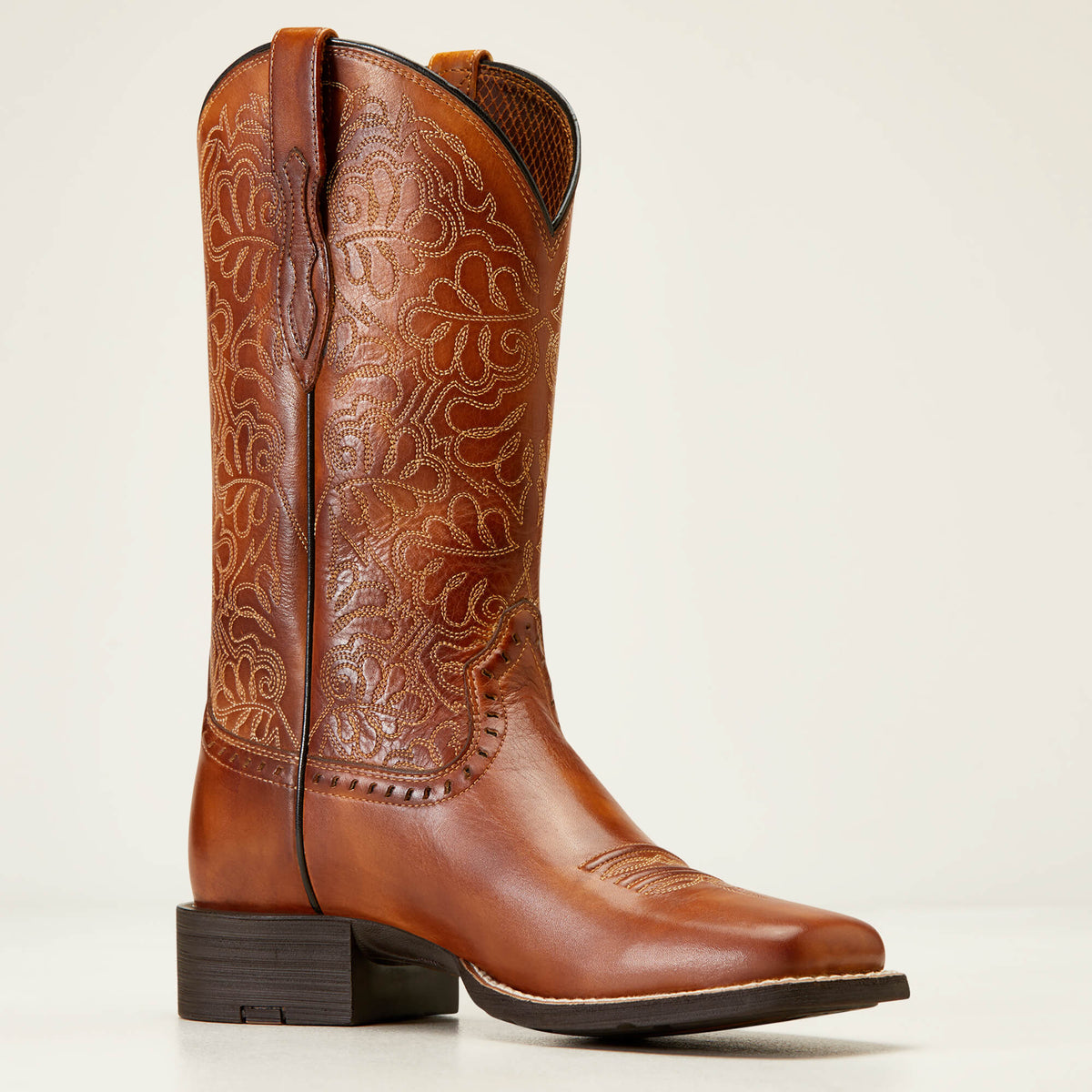 Women's Wide Square Toe Western Boots - Brown