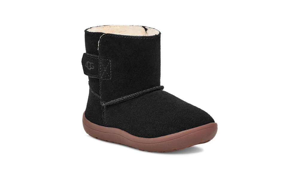 Toddler Suede Hook-And-Loop Boots - Black