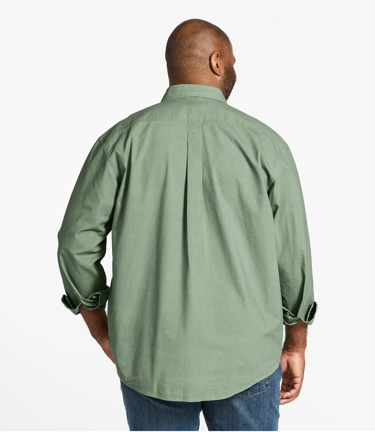 Men's Cotton Canvas Button-Down Shirt - Green