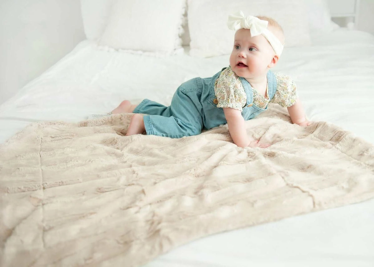 Textured Plush Baby Blanket - Cream