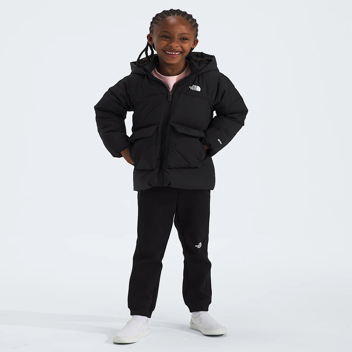 Kids' Fleece-Lined Insulated Parka - Black