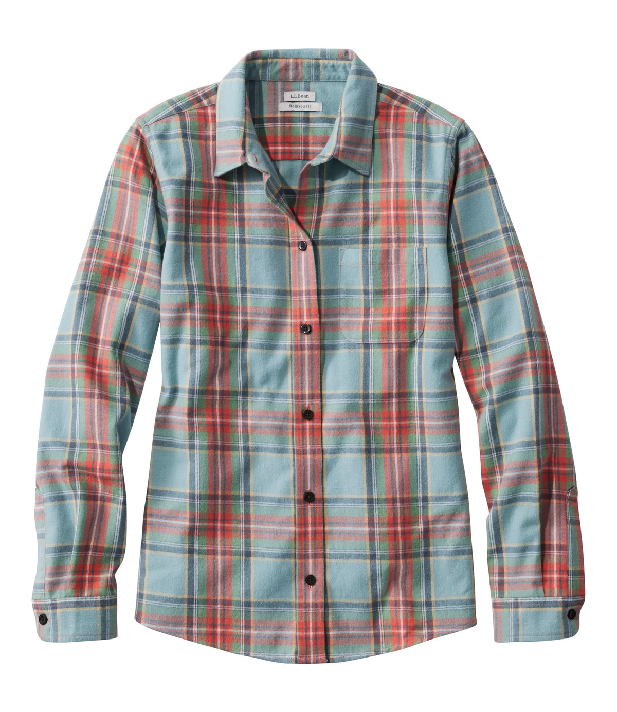Women's Cotton Flannel Shirt - Indigo Plaid