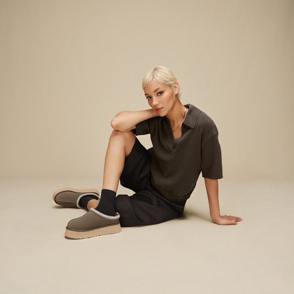 Women's Short-Sleeve Polo Sweater - Sand