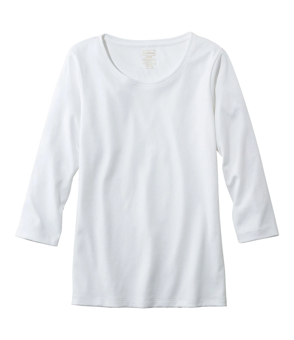 Women's Pima Cotton Jewel Neck T-Shirt - Black