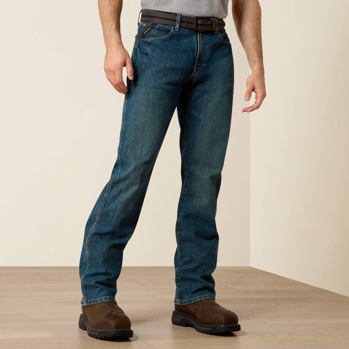 Men's Relaxed Stretch Boot Cut Work Jeans