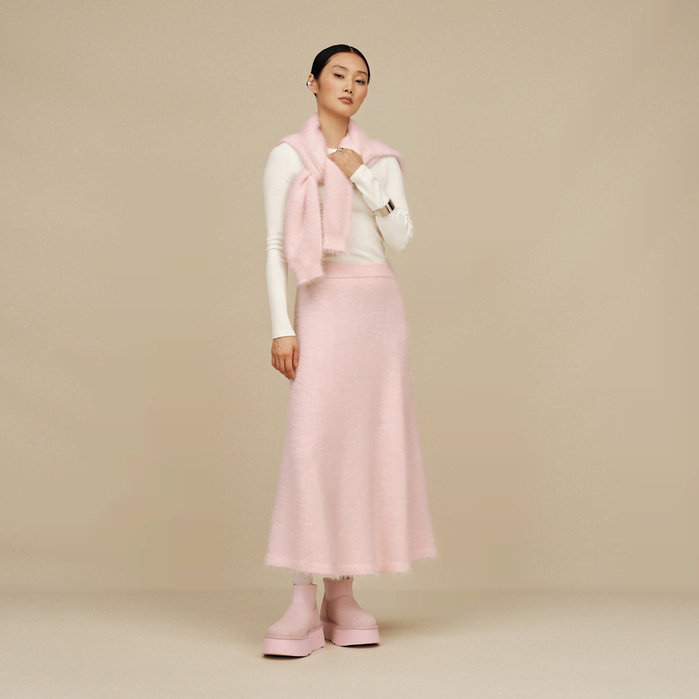 Women's Plush Knit Maxi Skirt - Pale Orchid