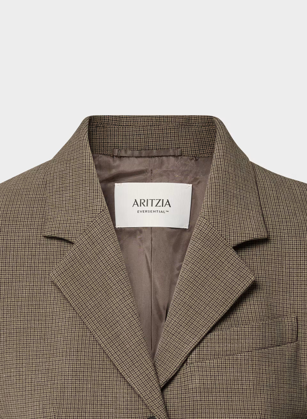 Single-Breasted Stretch Blazer - Brown Check