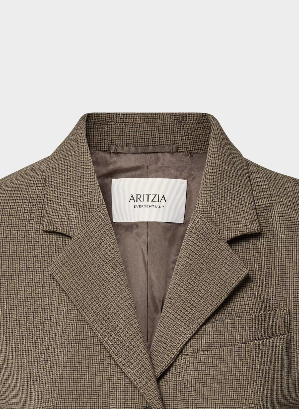Single-Breasted Stretch Blazer - Brown Check