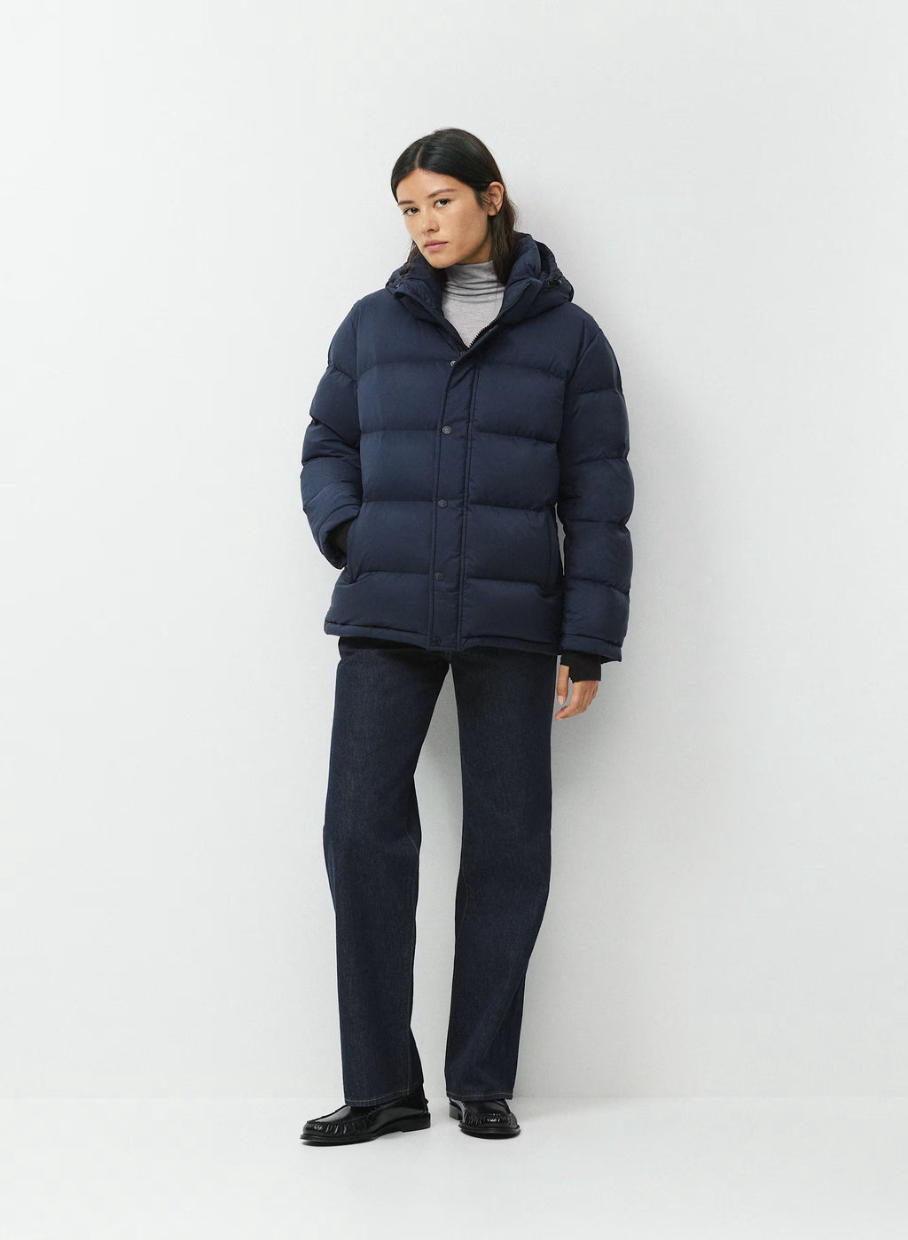 Long Down Puffer Jacket - Blue