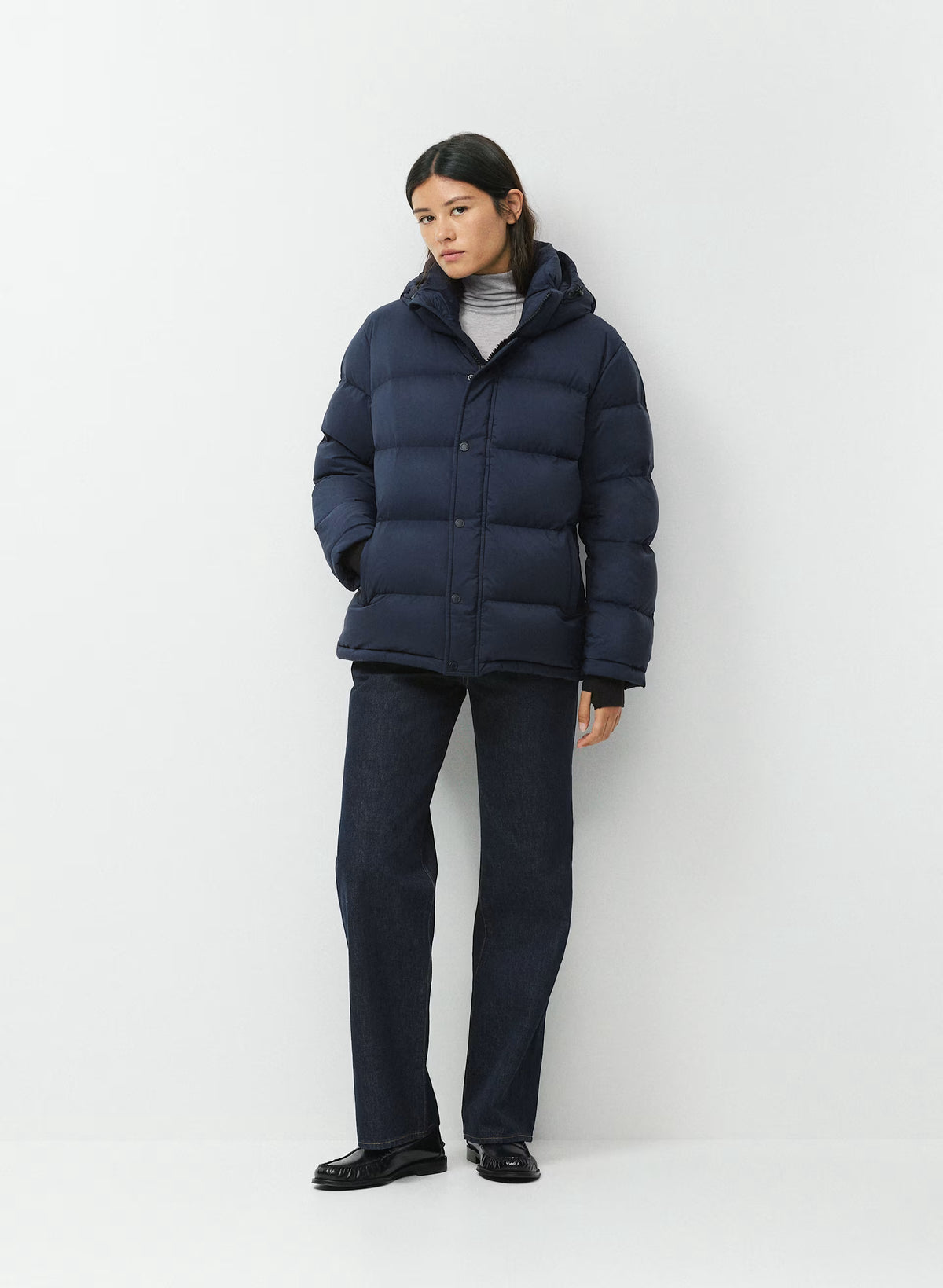 Long Down Puffer Jacket - Blue