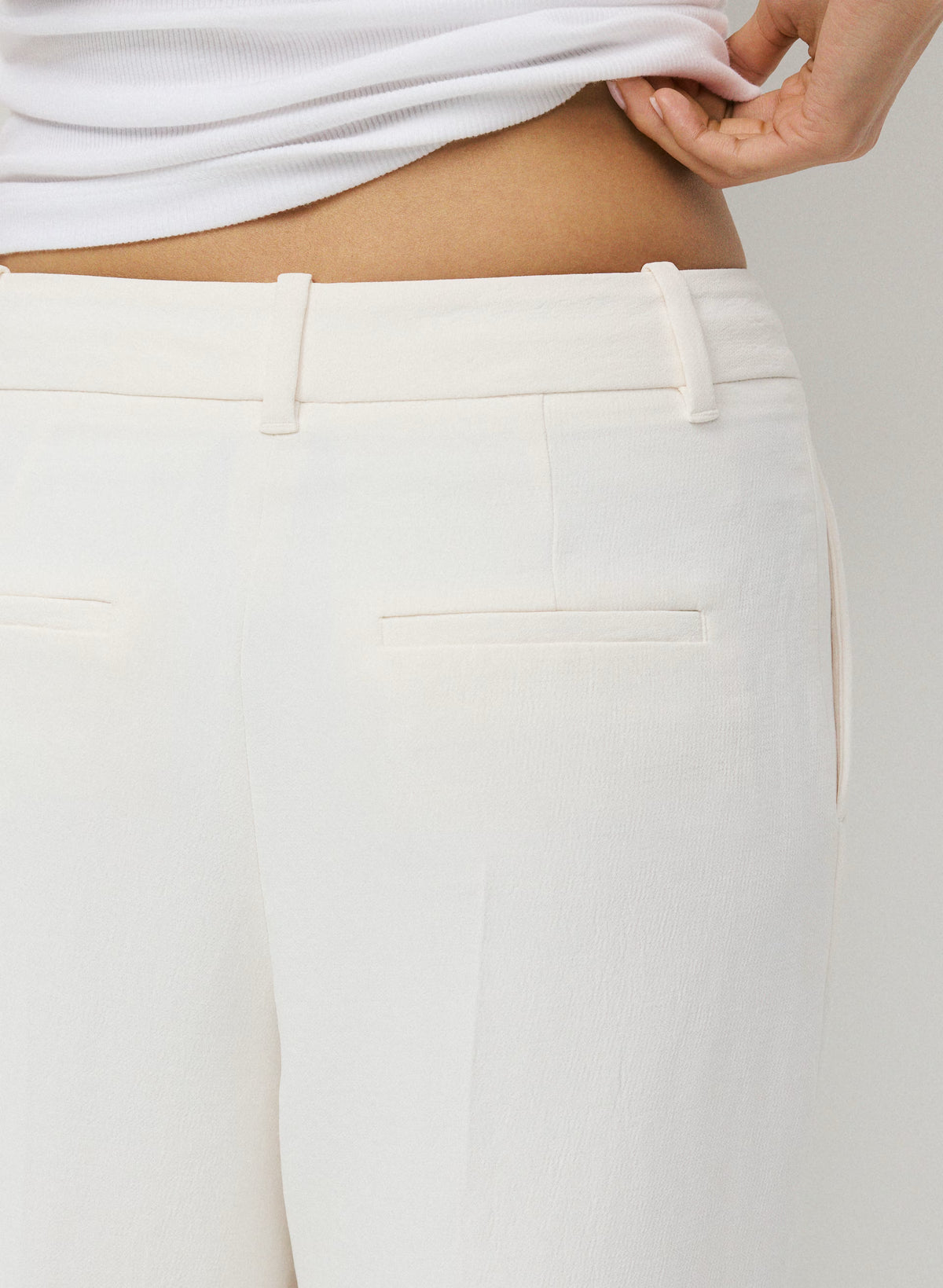 High-Rise Wide-Leg Crepe Trousers - Sand
