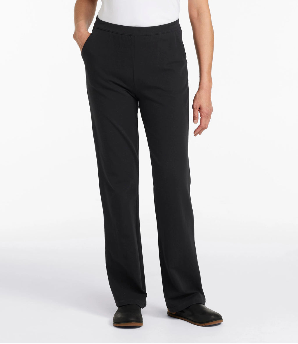 Women's High-Rise Straight-Leg Knit Pants - Black