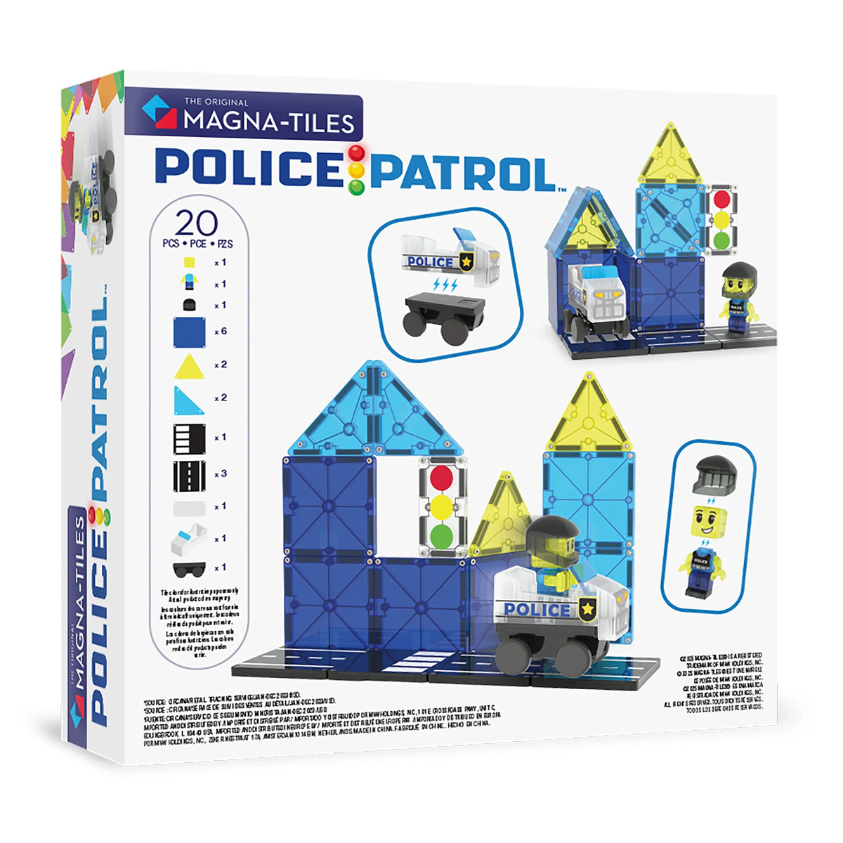 20-Piece Patrol Vehicle Magnetic Building Set