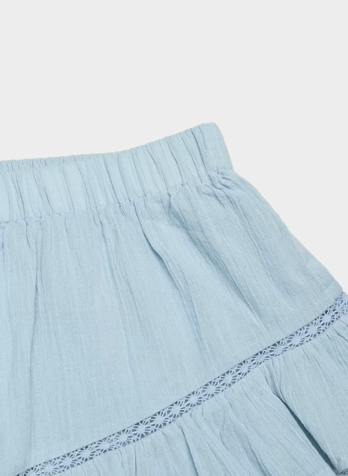 Relaxed Cotton Micro Skort - Ripple Blue
