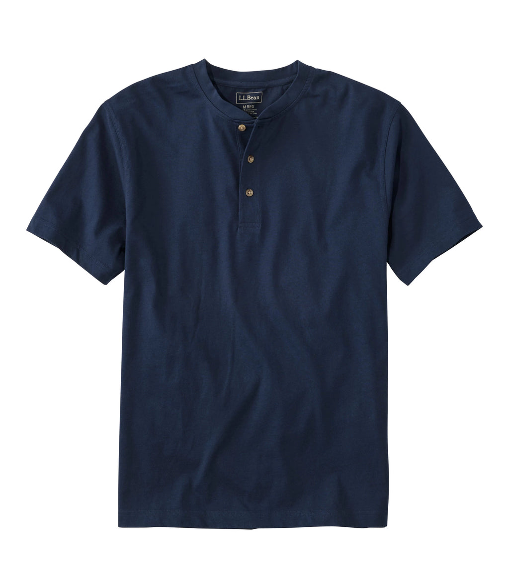 Men's Cotton Henley T-Shirt - Blue