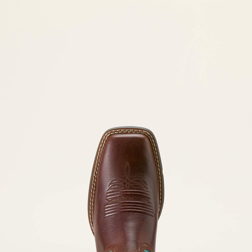 Women's Leather Wide Square Toe Western Boot